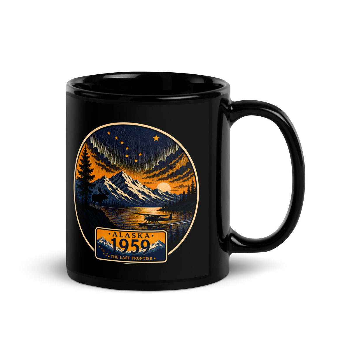 Alaska Black Glossy Mug