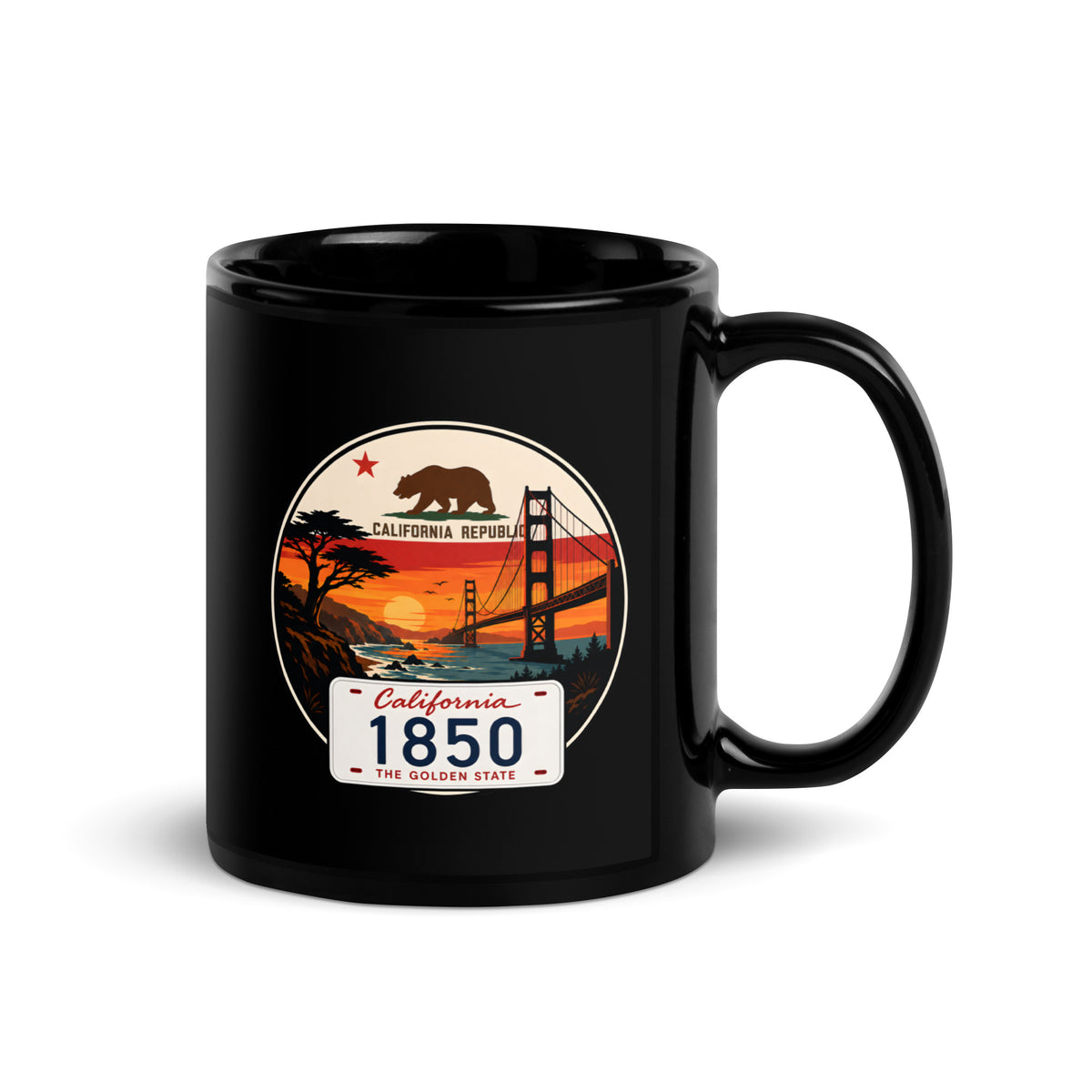 Mug noir brillant California