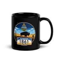 Kansas Black Glossy Mug