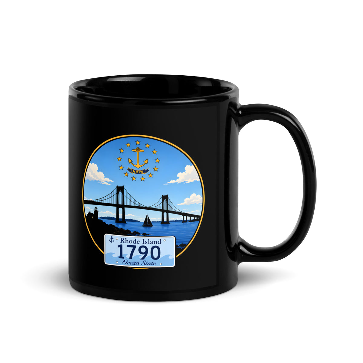 Rhode Island Black Glossy Mug