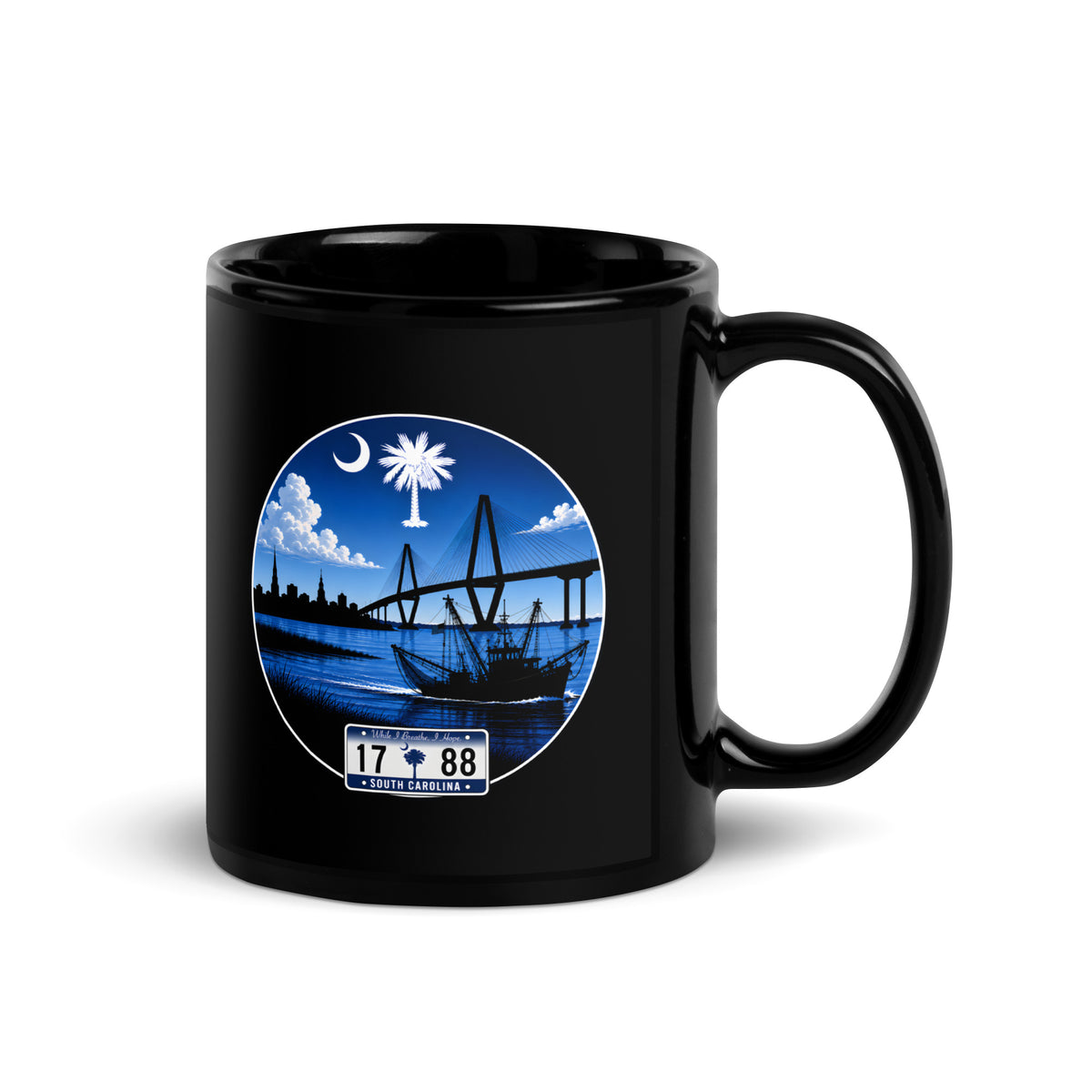 Tasse noire brillante Caroline du Sud