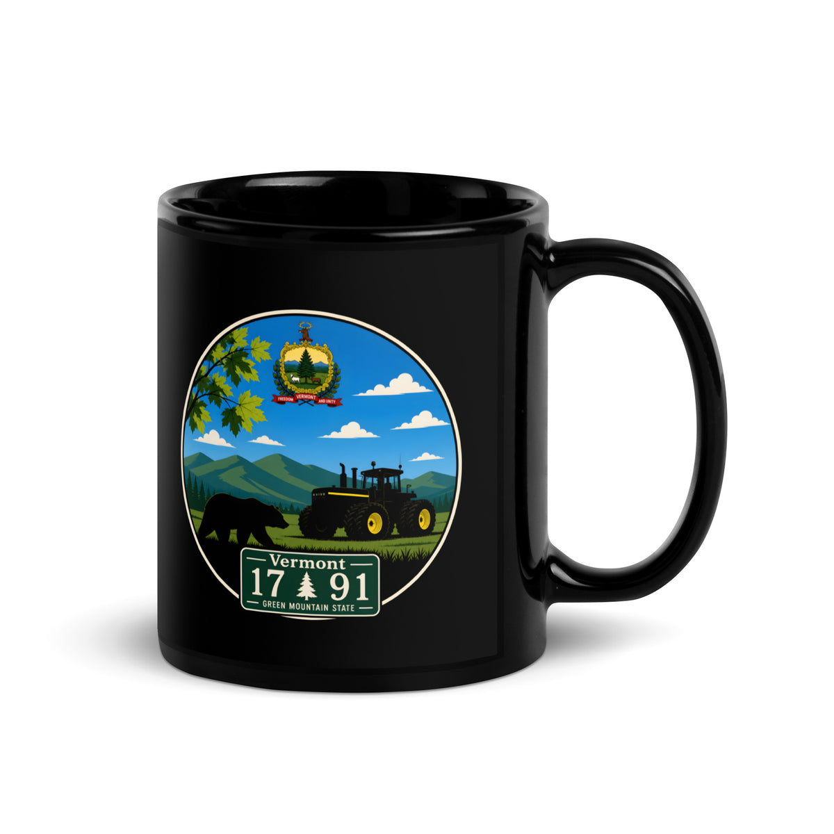 Vermont Black Glossy Mug