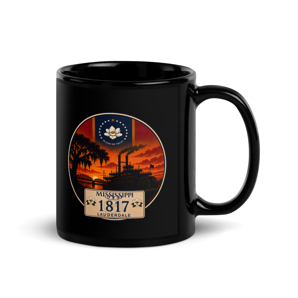 Mug noir brillant Mississippi
