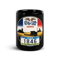 Iowa Black Glossy Mug