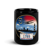 North Carolina Black Glossy Mug