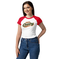 "Still Country" Women’s micro rib raglan baby tee